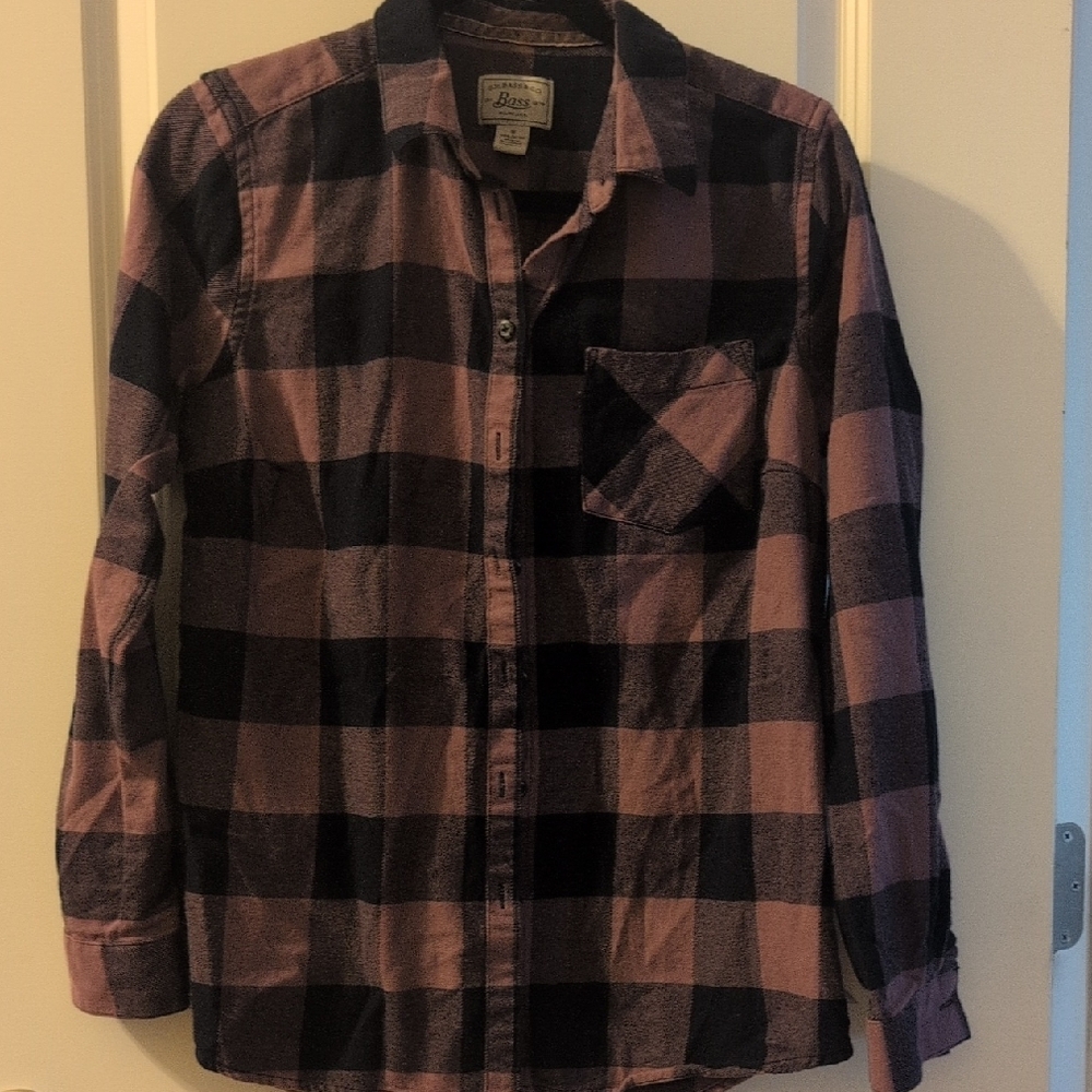 Bass Kids Plaid Button-Down Shirt - Pink and Black